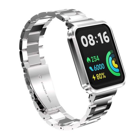 Xiaomi Redmi Watch 2 Lite Uyumlu KRD-60 Metal Zore Kordon-Gümüş-Rosegold