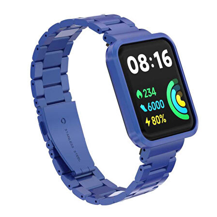Xiaomi Redmi Watch 2 Lite Uyumlu KRD-60 Metal Zore Kordon-Lacivert