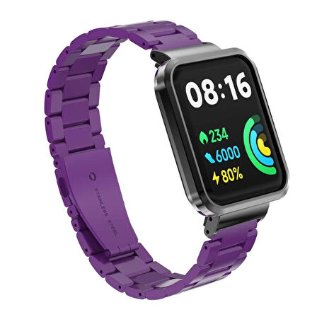 Xiaomi Redmi Watch 2 Lite Uyumlu KRD-60 Metal Zore Kordon-Mor
