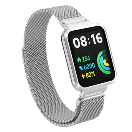 Xiaomi Redmi Watch 2 Lite Uyumlu KRD-58 Metal Zore Kordon-Gümüş