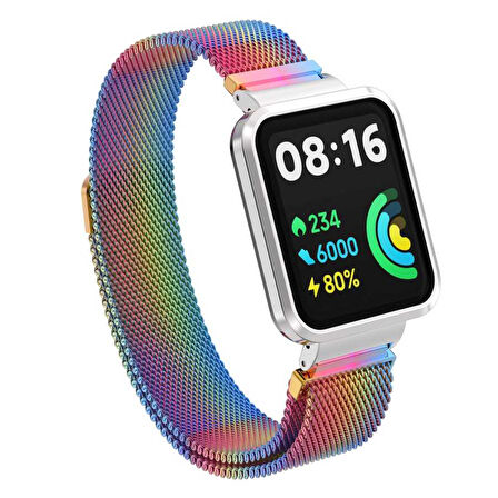 Xiaomi Redmi Watch 2 Lite Uyumlu KRD-58 Metal Zore Kordon-Colorful