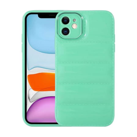 iPhone 11 Uyumlu Kamera Korumalı Parlak AirBag'li Zore Galya Kılıf-Su Yeşil