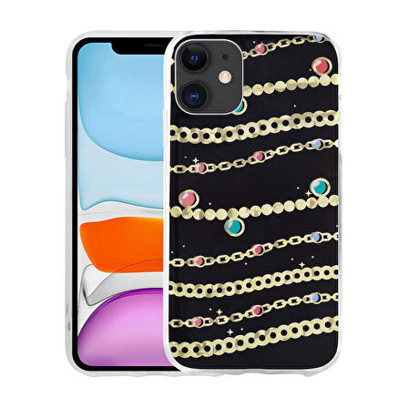 iPhone 11 Uyumlu Desenli Sert Zore Elnov Kılıf-NO5