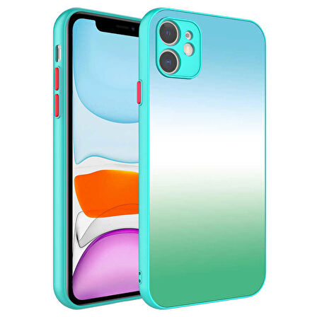 iPhone 11 Uyumlu Kamera Korumalı Renkli Temperli Zore X-Cam Kapak-NO13