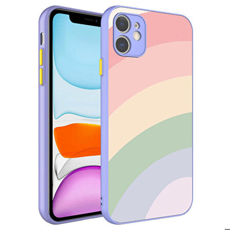 iPhone 11 Uyumlu Kamera Korumalı Renkli Temperli Zore X-Cam Kapak-NO14