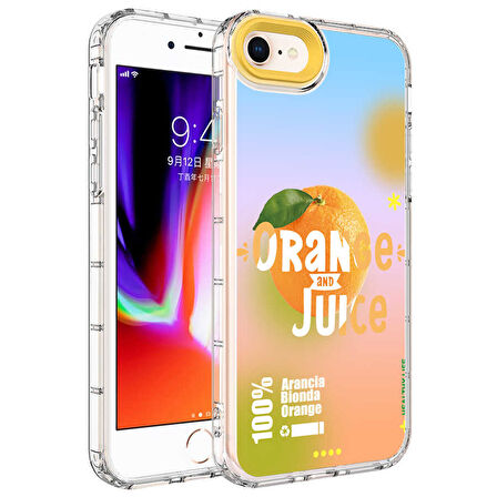 iPhone SE 2022 Uyumlu Kamera Korumalı Renkli Desenli Sert Silikon Zore Korn Kılıf-NO3