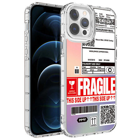 iPhone 12 Pro Max Uyumlu Kamera Korumalı Renkli Desenli Sert Silikon Zore Korn Kapak-NO5