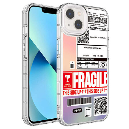 iPhone 13 Uyumlu Kamera Korumalı Renkli Desenli Sert Silikon Zore Korn Kapak-NO5