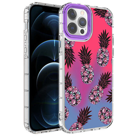 iPhone 13 Pro Max Uyumlu Kamera Korumalı Renkli Desenli Sert Silikon Zore Korn Kılıf-NO6