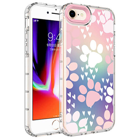 iPhone 7 Uyumlu Kamera Korumalı Renkli Desenli Sert Silikon Zore Korn Kapak-NO7
