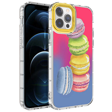 iPhone 14 Pro Max Uyumlu Kamera Korumalı Renkli Desenli Sert Silikon Zore Korn Kapak-NO12