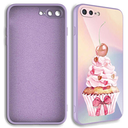 iPhone 8 Plus Uyumlu Kamera Korumalı Desenli Sert Silikon Zore Epoksi Kapak-NO7