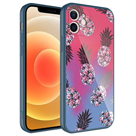 iPhone 12 Uyumlu Kamera Korumalı Desenli Sert Silikon Zore Epoksi Kılıf-NO3