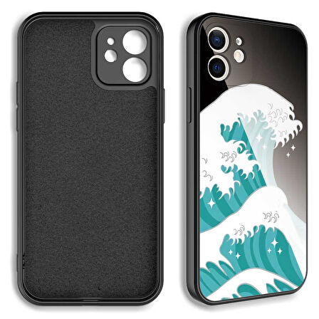iPhone 12 Uyumlu Kamera Korumalı Desenli Sert Silikon Zore Epoksi Kılıf-NO3
