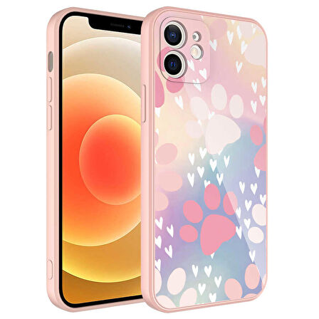 iPhone 12 Uyumlu Kamera Korumalı Desenli Sert Silikon Zore Epoksi Kapak-NO4
