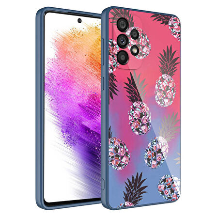 Galaxy A13 4G Uyumlu Kamera Korumalı Desenli Sert Silikon Zore Epoksi Kapak-NO3