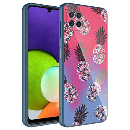Galaxy A22 4G Uyumlu Kamera Korumalı Desenli Sert Silikon Zore Epoksi Kapak-NO3