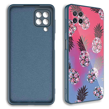 Galaxy M32 Uyumlu Kamera Korumalı Desenli Sert Silikon Zore Epoksi Kapak-NO4