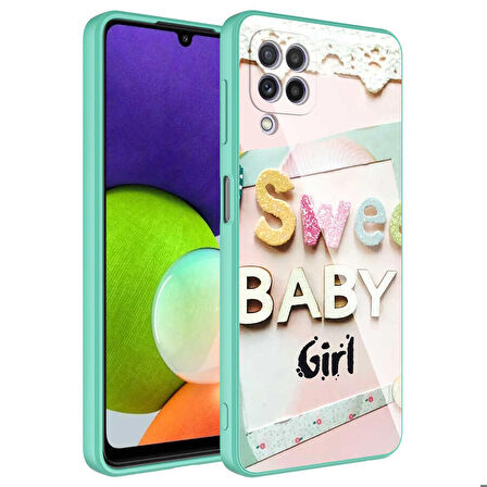 Galaxy M32 Uyumlu Kamera Korumalı Desenli Sert Silikon Zore Epoksi Kapak-NO5
