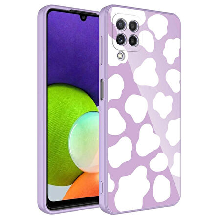 Galaxy A22 4G Uyumlu Kamera Korumalı Desenli Sert Silikon Zore Epoksi Kapak-NO6
