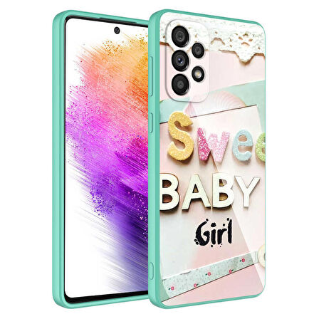 Galaxy A52 Uyumlu Kamera Korumalı Desenli Sert Silikon Zore Epoksi Kapak-NO5