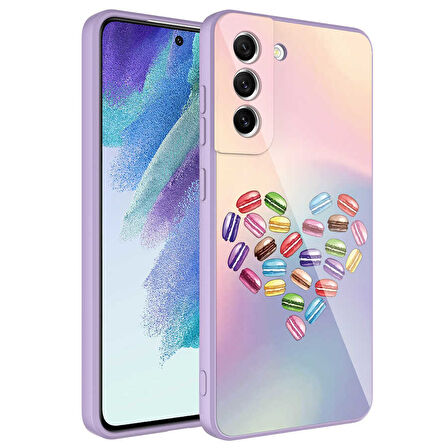 Galaxy S21 FE Uyumlu Kamera Korumalı Desenli Sert Silikon Zore Epoksi Kılıf-NO1