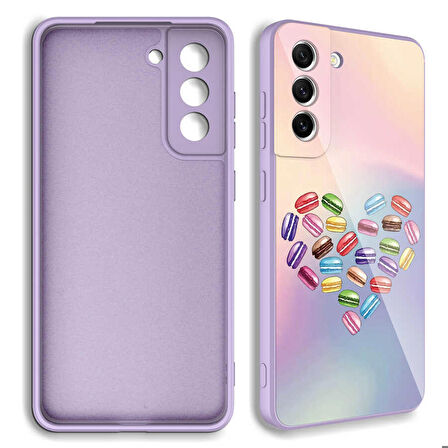 Galaxy S21 FE Uyumlu Kamera Korumalı Desenli Sert Silikon Zore Epoksi Kapak-NO2