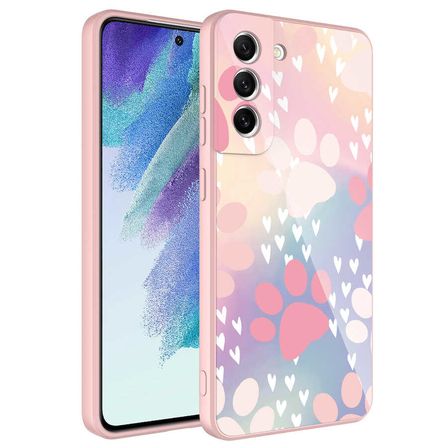 Galaxy S21 FE Uyumlu Kamera Korumalı Desenli Sert Silikon Zore Epoksi Kılıf-NO4