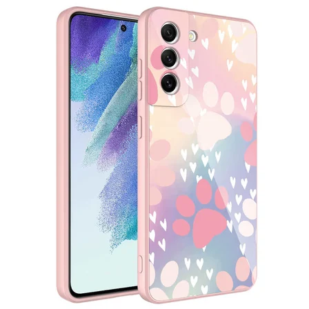 Galaxy S21 FE Uyumlu Kamera Korumalı Desenli Sert Silikon Zore Epoksi Kılıf-NO4
