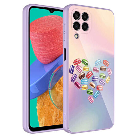 Galaxy M33 Uyumlu Kamera Korumalı Desenli Sert Silikon Zore Epoksi Kapak-NO1