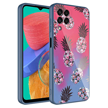 Galaxy M33 Uyumlu Kamera Korumalı Desenli Sert Silikon Zore Epoksi Kapak-NO3