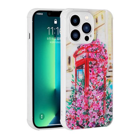 iPhone 13 Pro Max Uyumlu Simli Desenli Kamera Korumalı Parlak NRTK Popy Kılıf-Kulübe