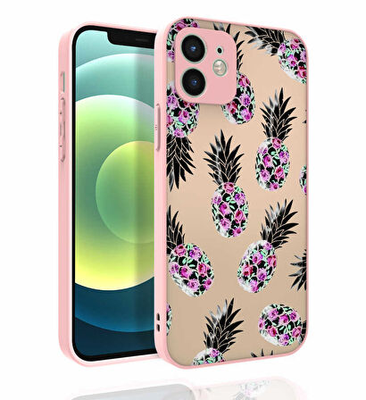 iPhone 12 Uyumlu Desenli Kamera Korumalı Parlak Zore Nora Kılıf-NO1