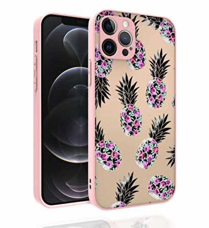 iPhone 12 Pro Uyumlu Desenli Kamera Korumalı Parlak Zore Nora Kılıf-NO1
