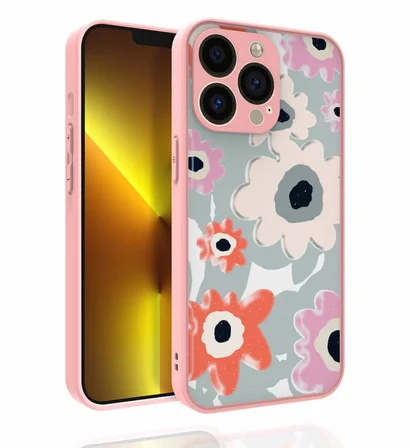 iPhone 13 Pro Uyumlu Desenli Kamera Korumalı Parlak Zore Nora Kılıf-NO5