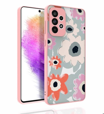 Galaxy A73 Uyumlu Desenli Kamera Korumalı Parlak Zore Nora Kapak-NO5