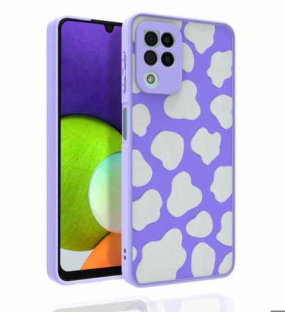 Galaxy M22 Uyumlu Desenli Kamera Korumalı Parlak Zore Nora Kapak-NO6