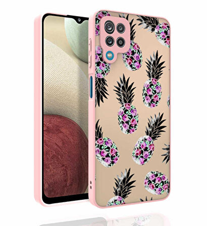 Galaxy M12 Uyumlu Desenli Kamera Korumalı Parlak Zore Nora Kapak-NO1