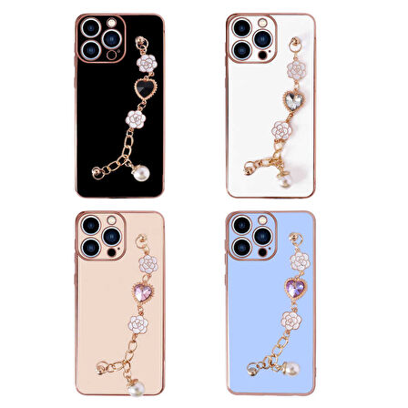 iPhone 13 Pro Max Uyumlu El Tutamaçlı Kamera Korumalı Zore Taka Silikon Kılıf-Siyah