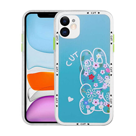 iPhone 11 Uyumlu Kamera Korumalı Desenli Sert Zore Hess Kılıf-NO2