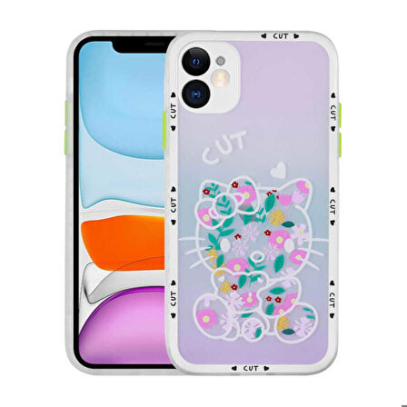 iPhone 11 Uyumlu Kamera Korumalı Desenli Sert Zore Hess Kapak-NO9