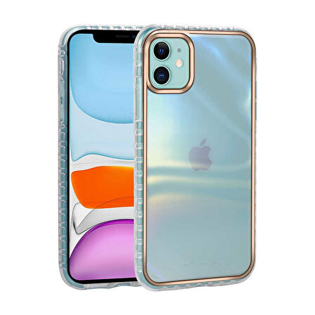 iPhone 11 Uyumlu Desenli Parlayan Transparan Zore Avva Kılıf-NO6