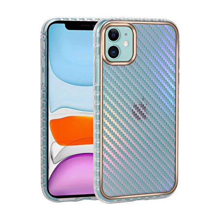 Apple iPhone 11 Kılıf Desenli Parlayan Transparan Zore Avva Kapak-NO8