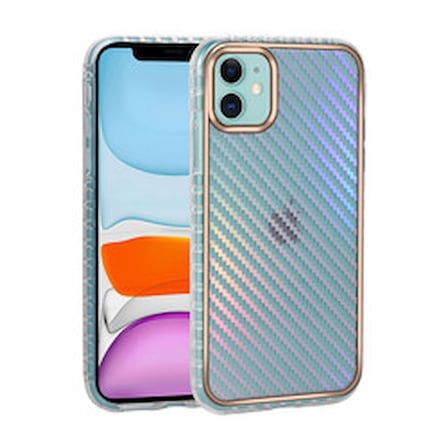 Lexroo iPhone 11 Desenli Parlayan Transparan Avva Silikon İnce Kılıf