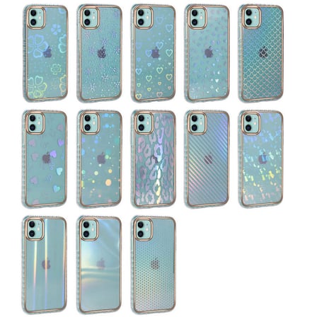iPhone 11 Uyumlu Desenli Parlayan Transparan Zore Avva Kapak-NO13
