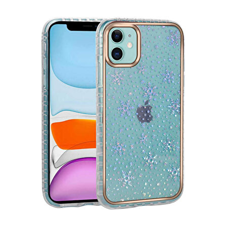 iPhone 11 Uyumlu Desenli Parlayan Transparan Zore Avva Kapak-NO13