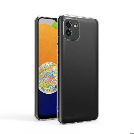 Galaxy A03 Uyumlu Zore Süper Silikon Kapak-Renksiz