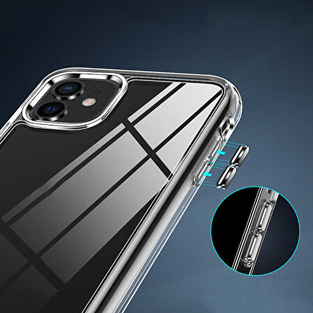 iPhone 11 Uyumlu Standlı Şeffaf Silikon Zore L-Stand Kılıf-Renksiz