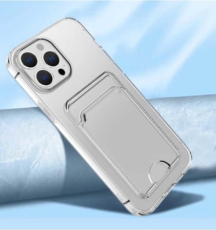 iPhone 14 Pro Uyumlu Kartlıklı Şeffaf Zore Setra Clear Silikon Kılıf-Renksiz