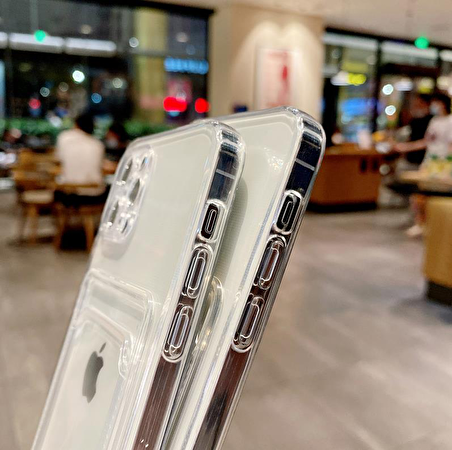 Apple iPhone 11 Pro Kılıf Şeffaf Kartlıklı Kamera Korumalı Silikon